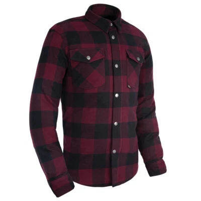 OXFORD KICKBACK 2.0 CHECK RED BLACK MOTORCYCLE RIDING ARAMID SHIRT