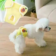 Reusable Washable Panties Dog Physiological Pants Hygiene Sanitary Pants Menstruation Underwear Physiological Nappy Anti-Harassment Pants (S, Yellow)