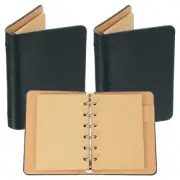 Binder Cover 2pcs A7 Kraft Leather Notebook with 50 Sheet Paper, Dark Green