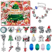 Christmas Advent Calendar Bracelets DIY Jewelry Making Kit 24 Days Countdown Christmas Gift Set