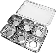 Ciieeo Stainless Steel Spice Container with Lid Compartment Kitchen Seasoning Box Condiment Organizer for Salt Sugar Pepper Neat Tidy Spice Storage