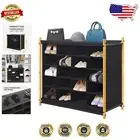 Durable Freestanding Bamboo Shoe Rack with Top Shelf for Home Organization