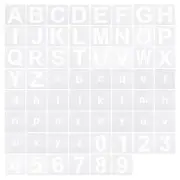 4 Inch Letter Number Stencils Alphabet Templates Set with Ring 5"W White 62pcs