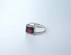 3.70 Ct Garnet Solitaire Ring 925 Solid Sterling Silver
