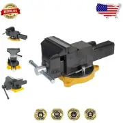 Durable 5-Inch Bench Vise with Reinforced Base and Anvil Horn for Professionals