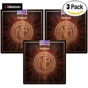 3-PACK D'Addrio NB1152 Nickel Bronze Acoustic Guitar Strings Extra Light 11-52