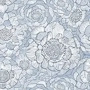 HeloHo Peel and Stick Wallpaper Blue Floral Wall Paper Self Adhesive Removable Waterproof Contact Paper Modern Renter Friendly Wallpaper for Bedroom Living Room Decor 17.3" X 78.7"