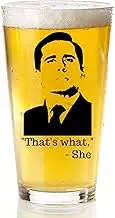 COOL AF That's What She Said Beer Glass |The Office Merchandise Funny Mug | Michael Scott Quote Craft Beer Glasses