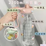 2000CC水壺水壺2000ML直飲水壺透明水壺水杯女超大容量2000毫升喝水目標刻度杯夏季網紅水瓶便攜水壺