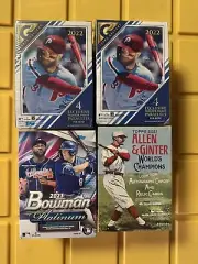 (2) 2022 Topps GALLERY 2021 Allen & Ginter 2023 Bowman Platnum Blasters 4 Boxes