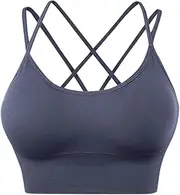 [Generic] Womens Bra Push up Womens Back Sport Bras Padded Strappy Cropped Bras for Yoga Workout Fitness Low Impact Bras Brazier for Women