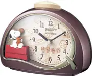 RHYTHM Peanuts Snoopy Alarm Clock Analog Brown