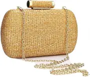 Women's Wedding Straw Clutch Handwoven Evening Straw Clutch Wicker Handbag