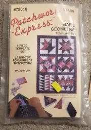 Patchwork Express Basic Geomtric Quilt Template Set 6 Pc. Laser-Cut Pattern