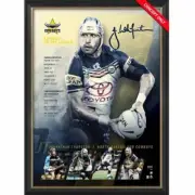JONATHAN THURSTON SIGNED AND FRAMED RETIREMENT NRL SPORTS PRINT COWBOYS LOCKYEAR