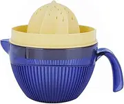 Manual Orange Grapefruit Juicer Plastic with Slots Filter and 20oz Juice Collector, BPA-free Citrus Squeezer Press for Big Lemon Lime, 6-Tooth Wide Reamer Handheld Rotation Citrus Juice Extractor