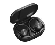 R200 Wireless Earphone High Fidelity Intelligent Noise Reduction LED Digital Display Bluetooth-compatible5.0 Earhook Subwoofer Earphone for Running - Black
