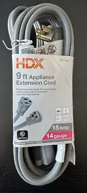 HDX Air Conditioner/Appliance Extension Cord 15 AMP Grey 9' HD#277-738