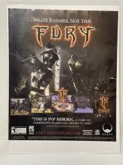 2007 Fury Video Game Vintage Print Ad Game room art