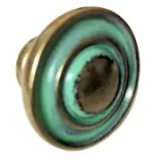 1-1/4" Center Peak with Two Rings Knob Verdigris