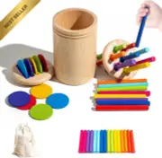 2-in-1 Montessori Color Sorting Toy for Toddlers 3, Sensory Learning