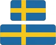 Swedish Flag Print Kitchen Floor Mat 2 Sets Non-Slip Rugs for Kitchen Laundry Office and Home Decor
