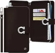 JUST4YOU Galaxy S10e Zipper Wallet Case with Strap Card Holder Premium PU Leather Flip Cover Folio Case (Brown) CS_FC_ZW_GS10E_BN