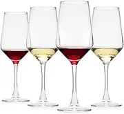 Crystal Wine Glasses Set of 4, Red Wine Glasses - Long Stem, Large Capacity, 15 OZ - Perfect for Party, Wedding, Christmas