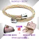 【CHARRIOL 夏利豪】Bangle Celtic 凱爾特人手環系列 玫瑰金＆銀鋼索S款-加雙重贈品 C6(04-901-1217-0-S)