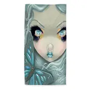 Faces of Faery #26 Ice Girl and Butterfly Microfiber Beach Towel