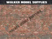 1:24 scale (3xA4) Garage brick wall - Peel and Apply decal sheets. Set 12