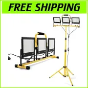 Portable 30000 Lumen LED Work Light with Adjustable Tripod & 360° Flexibility