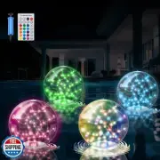 Nowlaby 4 Pcs Floating Pool Lights 14.5" Floating Balls IP68 Waterproof Infla