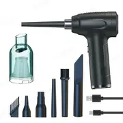 3in1 Cordless Vacuum Cleaner Compressed Air Duster Wireless Blower 5500PA High Suction Portable Rechargeable Mini Vacuum For Car Home Office Black
