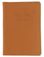 [PIERRE CARDIN] Leather Passport Wallet Cover in Apricot