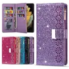 For Samsung Galaxy Z Fold 6/5/4 Bling PU Leather Wallet Magnetic Flip Case Cover