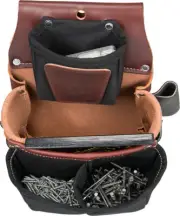 Occidental Leather 5564 Belt-Worn Fastener Bag with Divided Nylon Double Bag