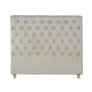 Bed Head King Size French Provincial Headboard Upholsterd Fabric Beige