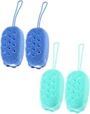 Gentle Back Shower Brush Double-sided Body Scrubber Exfoliating Function Bathing Tool
