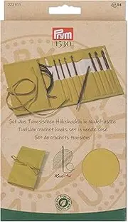 Prym 223811 Tunisian Crochet Hooks Set Natural Mustard 3.5-8
