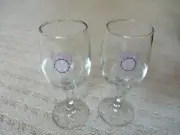 Northwestern University Logo Flute Toast Wine Glass ~6 " Tall Set of 2 Glasses *