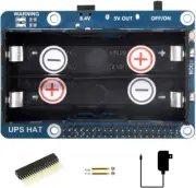 Waveshare Uninterruptible Power Supply UPS HAT Compatible with Raspberry Pi 5/4B