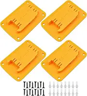 [POFET] 4pcs Lithium Battery Tool Holder Mounting Base for Dewalt 18V 20V Drill Tool Holder and for Milwaukee M18 Cordless Drill Tool with Screws