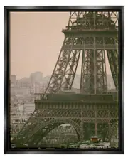 Eiffel Tower Paris Skyline Framed Floater Canvas Wall Art by Carina Okula