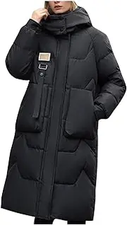 [AHUGDSB] Womens Winter Lightweight Jacket Quilted Outdoor Open Front Puffer Jackets Body Warmer Longline Thicked Parka Coat Breathable Baggy Outwear Winter Oufits