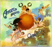 Riverside Angel Orange Citrus Fruit Crate Label Art Print