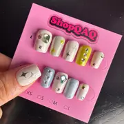 Low-Saturation Brightening Press-On Nails - Ins Style Spring/Summer Short Handcrafted Removable Nail Art (AB Options)