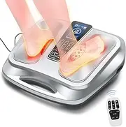 EMS Foot Circulation Massager Machine with Heat Muscle Stimulator TENS Physical Therapy for Plantar Fasciitis Neuropathy Pain Relief Blood Circulation Deep Tissue Massage