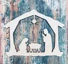 Manger Scene, Christmas, Sign, Ornament,Craft, Cutout