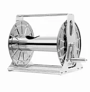 riin Extra Large Manual Stainless Steel Garden Hose Reel Cart Portable Hose Pipe Holder Storage Carrier Wall Mount or Stand Alone No Hose Included Size 31cm x 40cm x 36cm